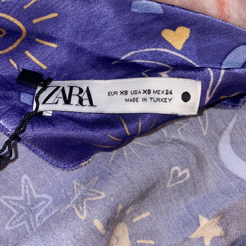 Zara XS celestial satin slip mini dress!💜 - Picture 6 of 7